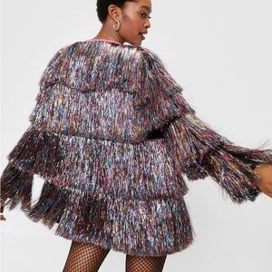 Nasty Gal Multicolor Fringe Jacket